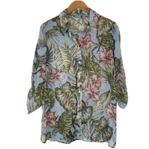 Chico's tropical chiffon top